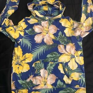 Polo Ralph Lauren men's Small Floral cotton  T-shirt hoodie (NO DRAWSTRING)